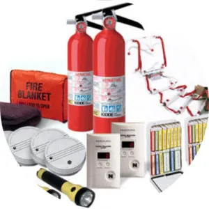 Fire and safety equipment displayed for tenants after the landlord received landlord advice