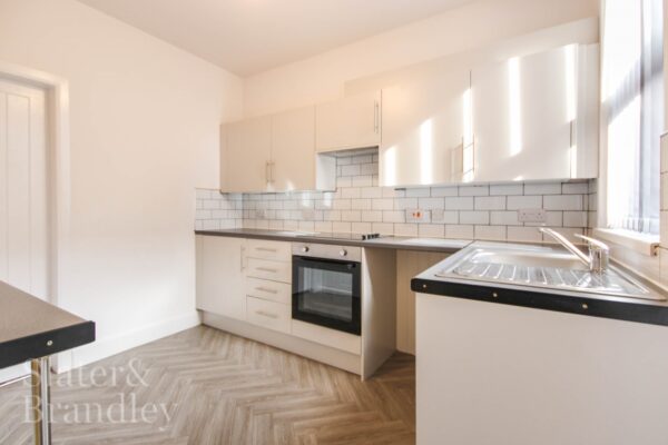 Modernised kitchen fitted by Slater & Brandley during in-house refurbishment of large landlord portfolio property